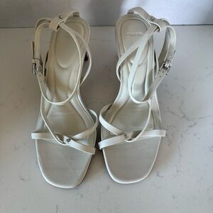 Vince Marilyn Strappy white Leather Heels | Size 6 | New Without Box
